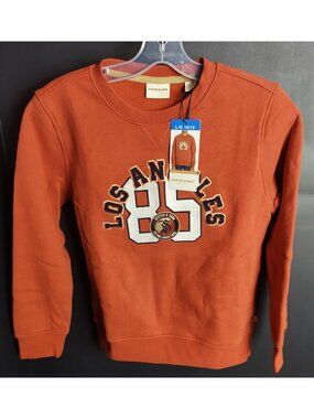 Scotch and Soda Kids Crewneck Sweatshirt L 10 12 Los Angeles 85 Orange NWT